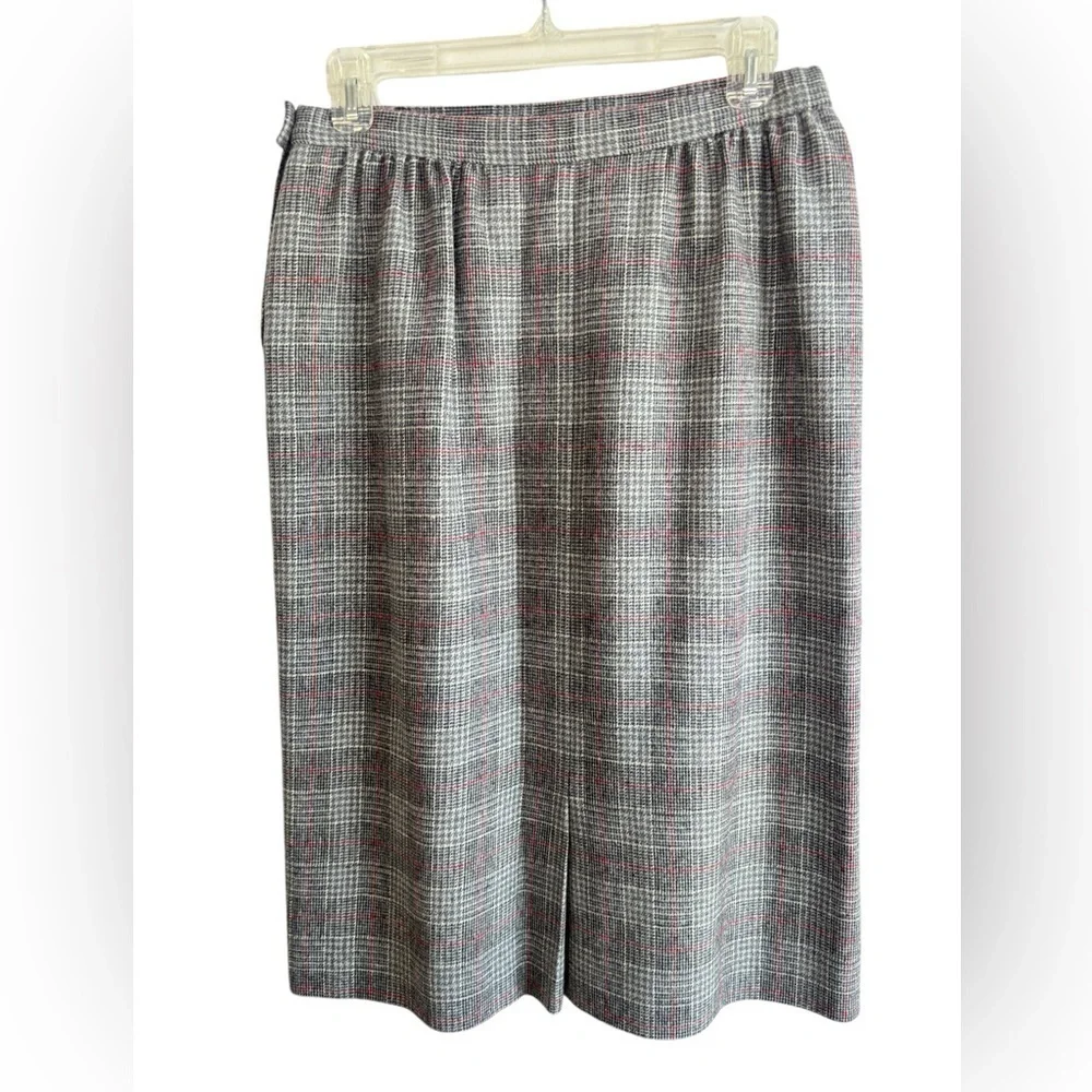 VTG Pendleton Plaid Wool Midi Skirt Womens 12P Lined Pleaded Pockets Made in USA